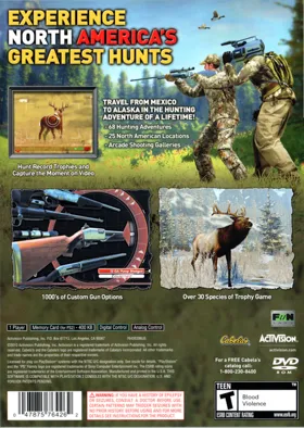 Cabela's North American Adventures box cover back